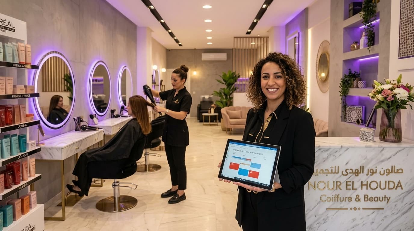 Salon de coiffure et beauté moderne à Alger utilisant la plateforme Maw3id